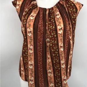 LC Lauren Conrad tie back
top shirt blouse Small floral
soft and casual.